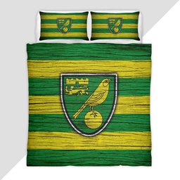 Norwich City FC EFL Championship Wooden Duvet Cover - Norwich City Bedding Set