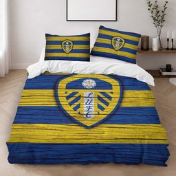 Leeds United FC EFL Championship Wooden Background Duvet Cover - Leeds United Bedding Set 2