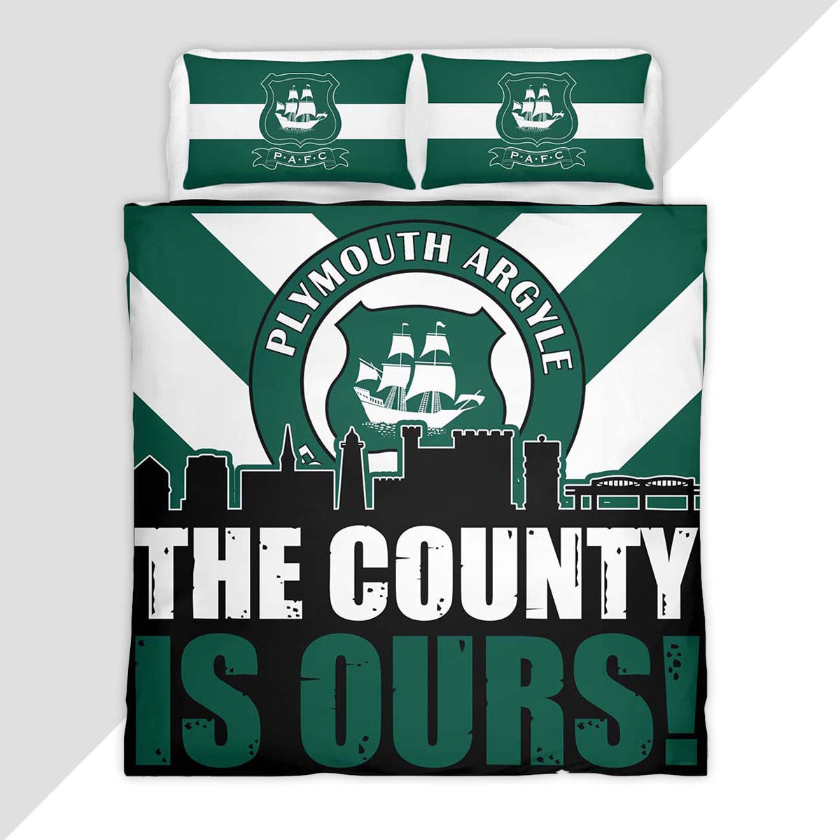 Plymouth Argyle FC Championship 11 Duvet Cover - Plymouth Argyle Bedding Set