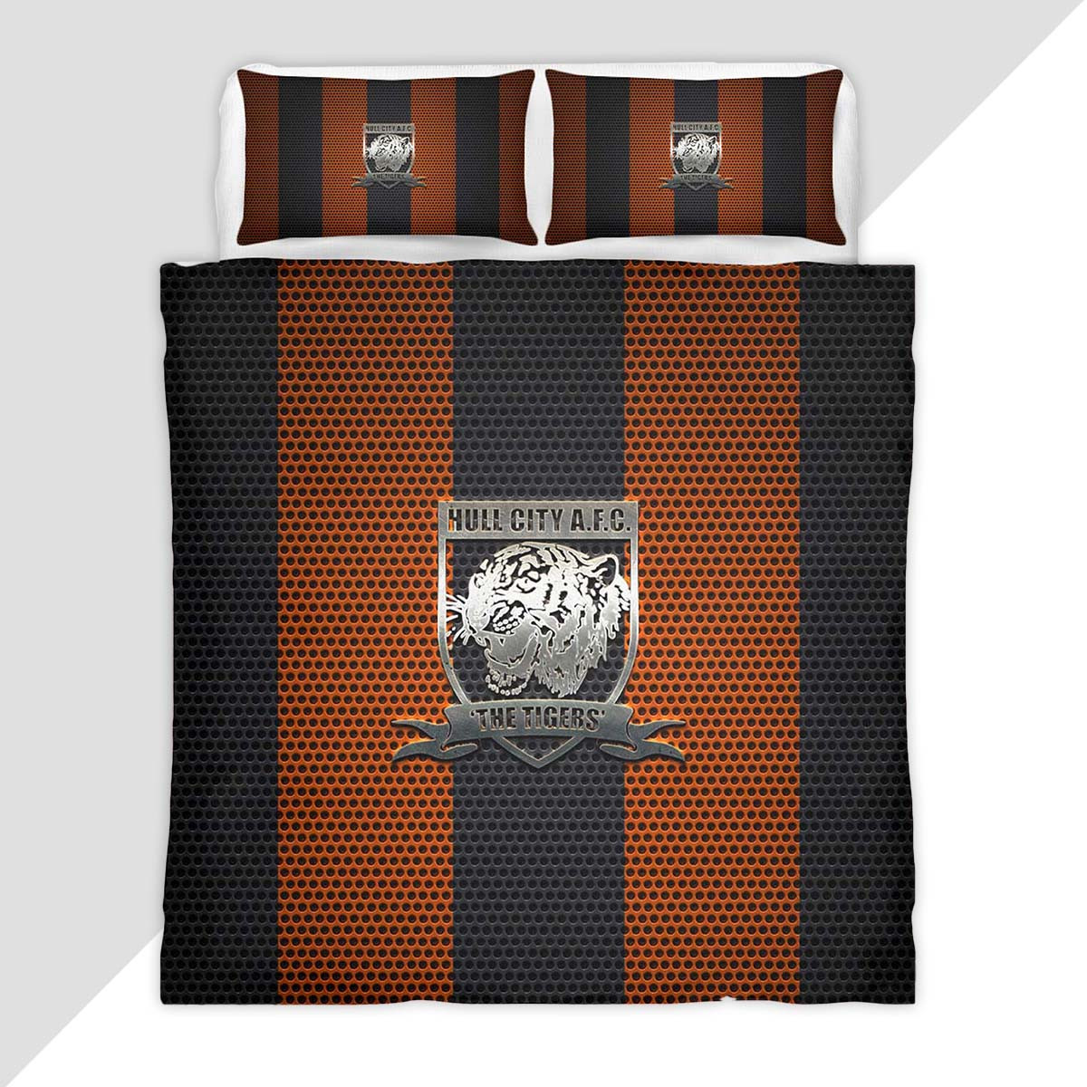 Hull City FC EFL Championship Yellow Black Metal Mesh Duvet Cover - Hull City Bedding Set