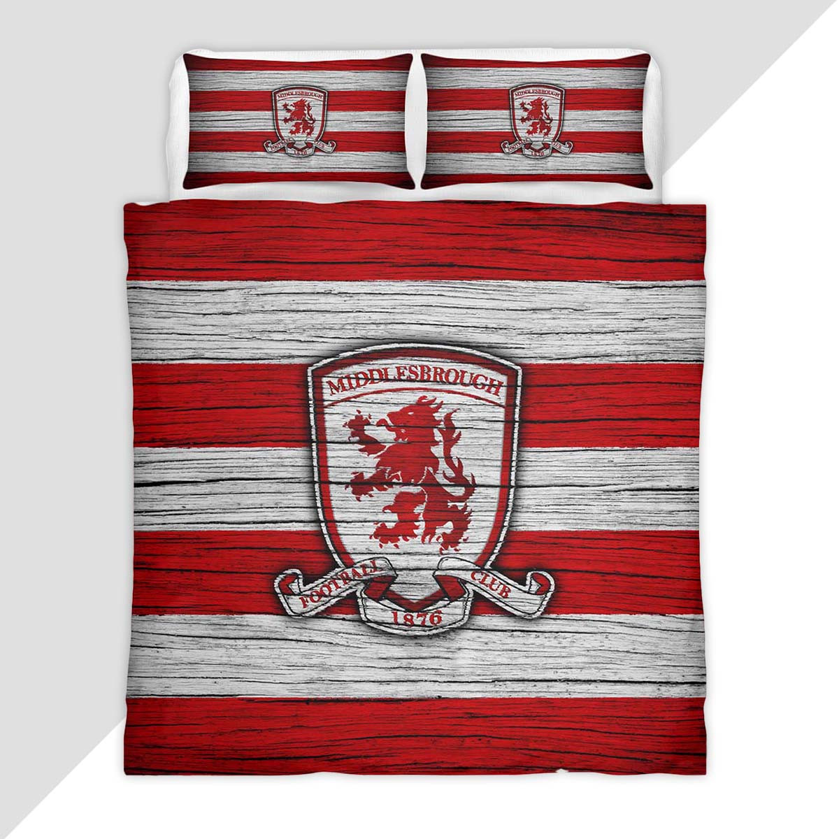 Middlesbrough FC EFL Championship Wooden Duvet Cover - Middlesbrough FC Bedding Set