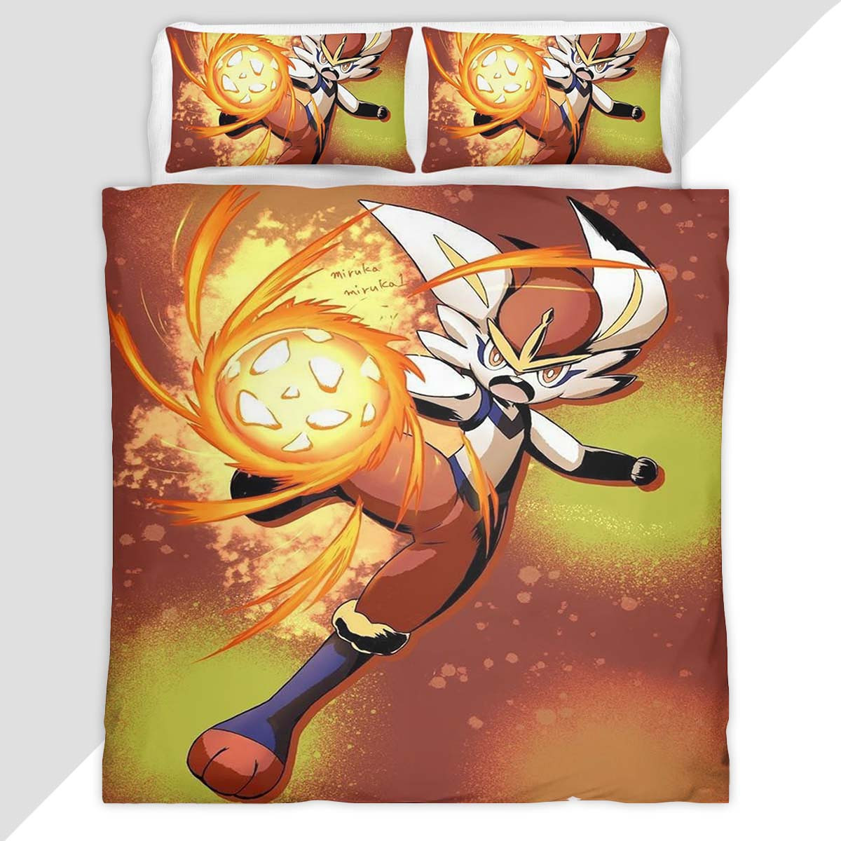 Cinderace Pokemon 11 Duvet Cover - Pokemon Bedding Set