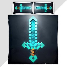 Enchanted Diamond Sword Minecraft Duvet Cover - Minecraft Bedding Set