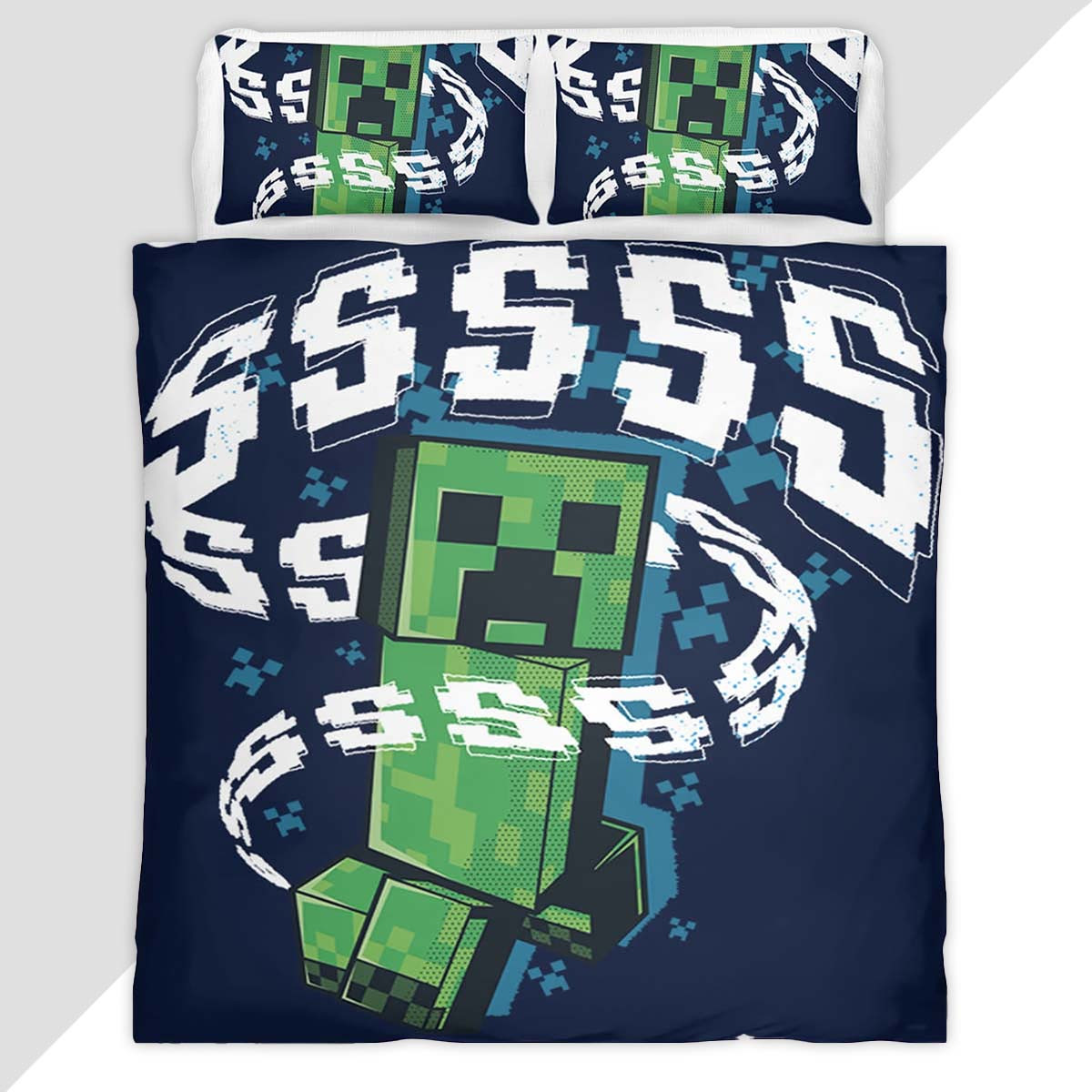 Creeper in Minecraft Game 03 Duvet Cover - Minecraft Bedding Set