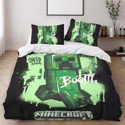 Creeper in Minecraft Boom Duvet Cover - Minecraft Bedding Set 2