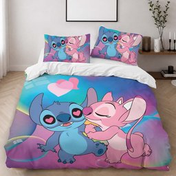 Disney Stitch And Angel In Love 3 Duvet Cover - Lilo and Stitch Bedding Set 2