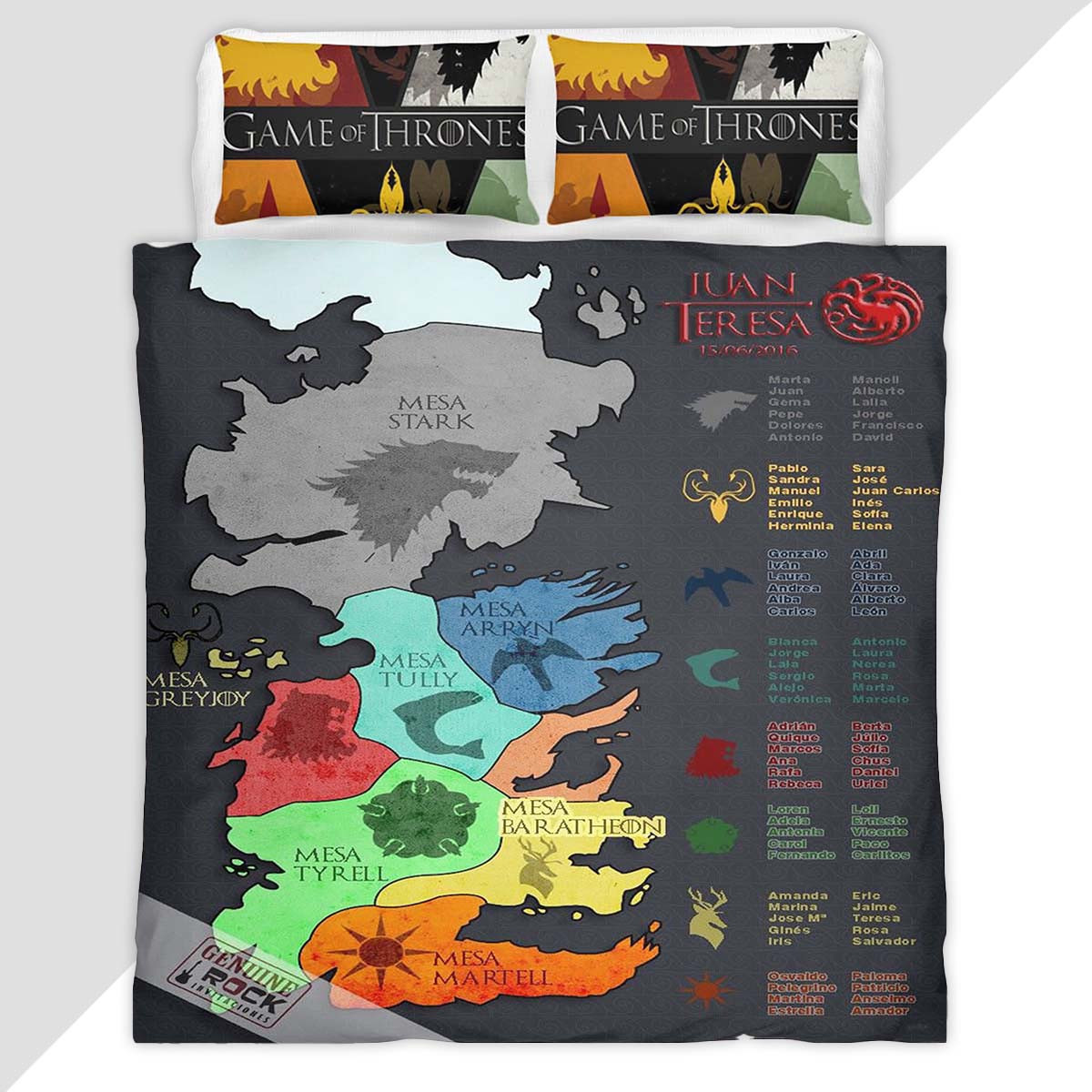 Game of Thrones Houses Map Duvet Cover - Game of Thrones Bedding Set