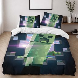 Creeper in Minecraft Game Duvet Cover - Minecraft Bedding Set 2