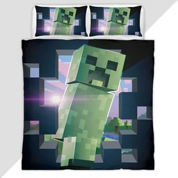 Creeper in Minecraft Game Duvet Cover - Minecraft Bedding Set