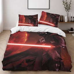 Darth Vader With Red Lightsaber Duvet Cover - Star Wars Bedding Set 2