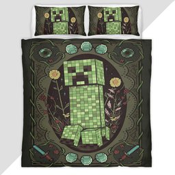 Creeper in Minecraft Game 02 Duvet Cover - Minecraft Bedding Set