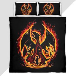 Fire Charizard Pokemon Duvet Cover - Pokemon Bedding Set