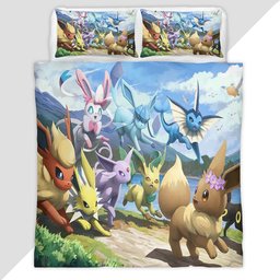 Eevee Evolution Pokemon 8 Duvet Cover - Pokemon Bedding Set