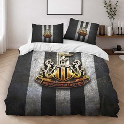 Newcastle United FC Premier League Golden Logo Duvet Cover - Newcastle United Bedding Set 2