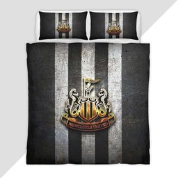 Newcastle United FC Premier League Golden Logo Duvet Cover - Newcastle United Bedding Set
