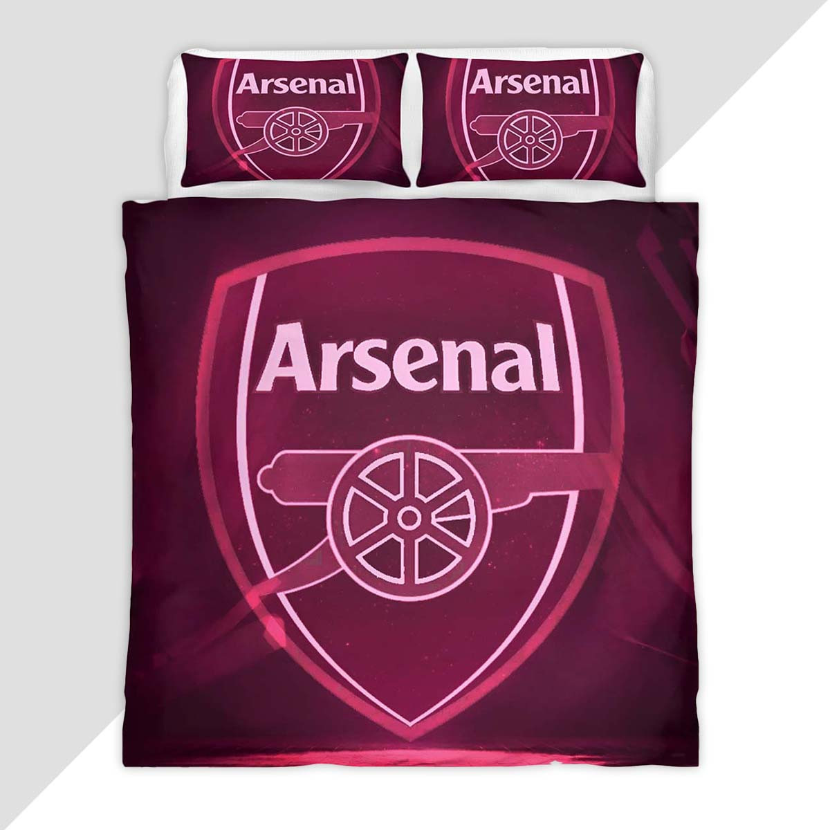 Arsenal FC Neon Pink Duvet Cover - Arsenal FC Bedding Set