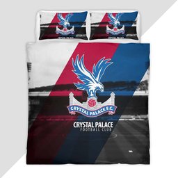 Crystal Palace Footbal Club 01 Field Blur and Logo Duvet Cover - Crystal Palace Bedding Set