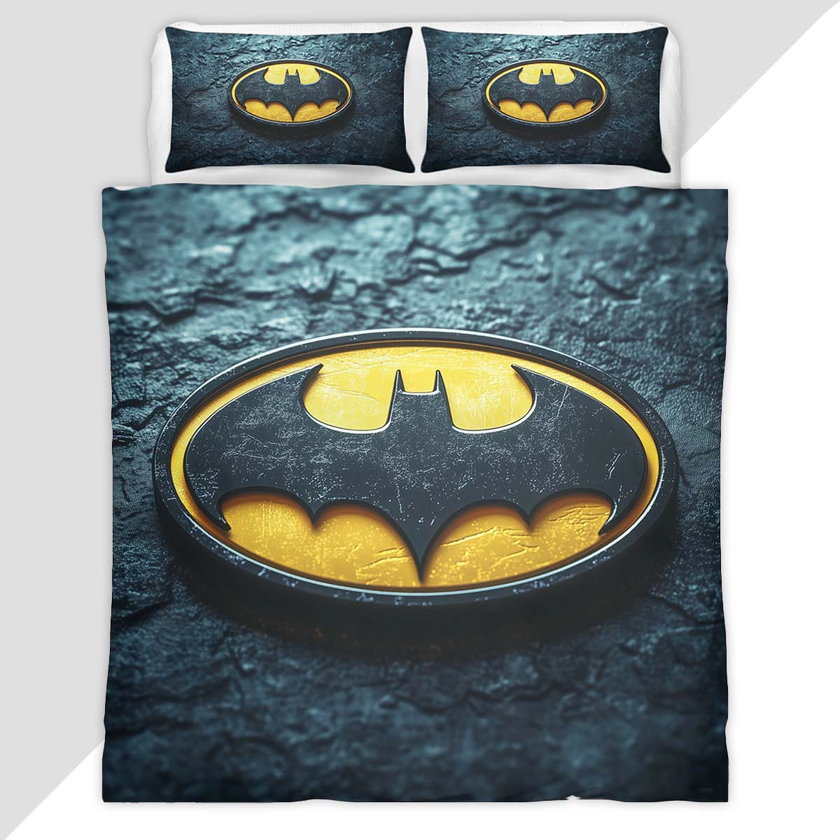 Batman Logo Classic Yellow Black Duvet Cover - Batman Bedding Set