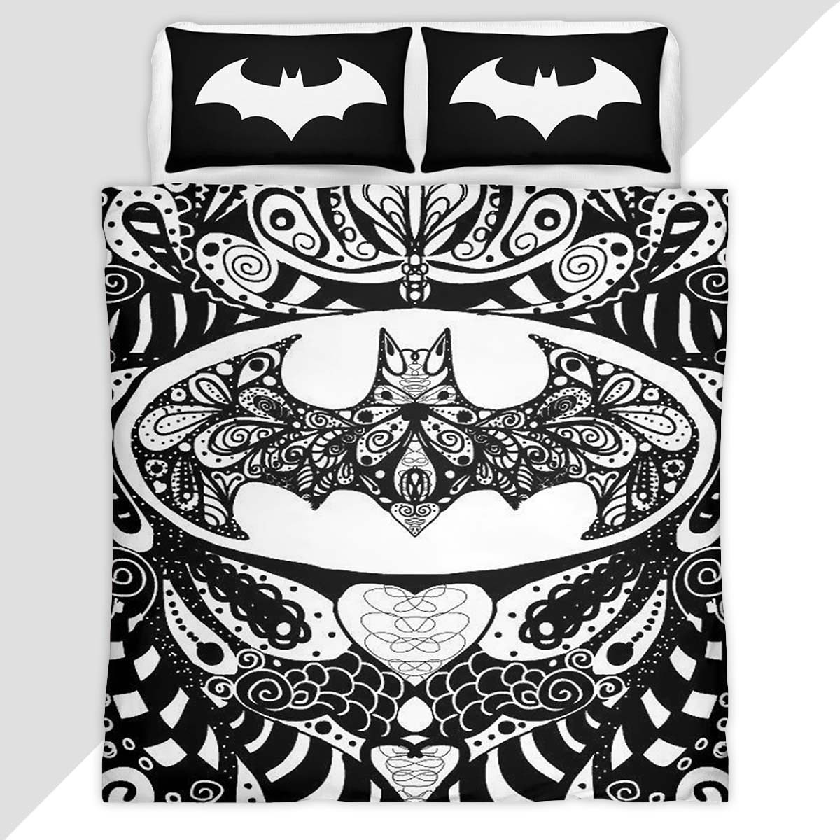 Batman Mandala Style DC Comics Duvet Cover - Batman Bedding Set