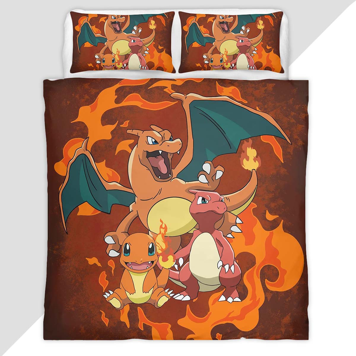 Charmander Charmeleon Charizard Fire Pokemon 3 Duvet Cover - Pokemon Bedding Set