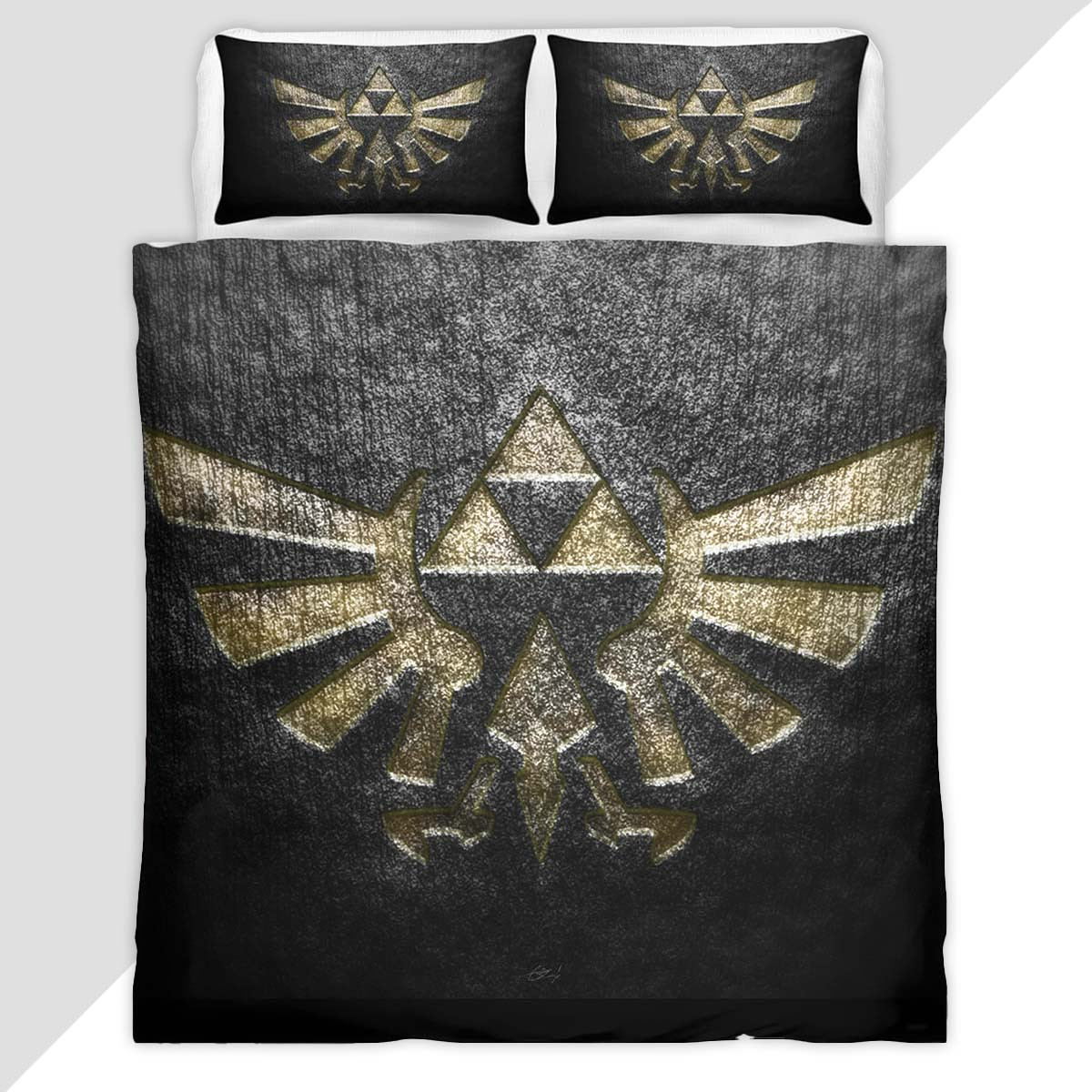 Triforce The Legend of Zelda Stone Duvet Cover - The Legend of Zelda Bedding Set