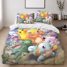 All Pokemon Happy Duvet Cover - Pokemon Bedding Set 2