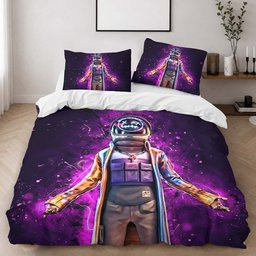 Astro Jack Violet Neon Lights Fortnite Skin Duvet Cover - Fortnite Bedding Set 2