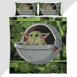 Baby Yoda Grogu Star Wars The Mandalorian Duvet Cover - Star Wars Bedding Set
