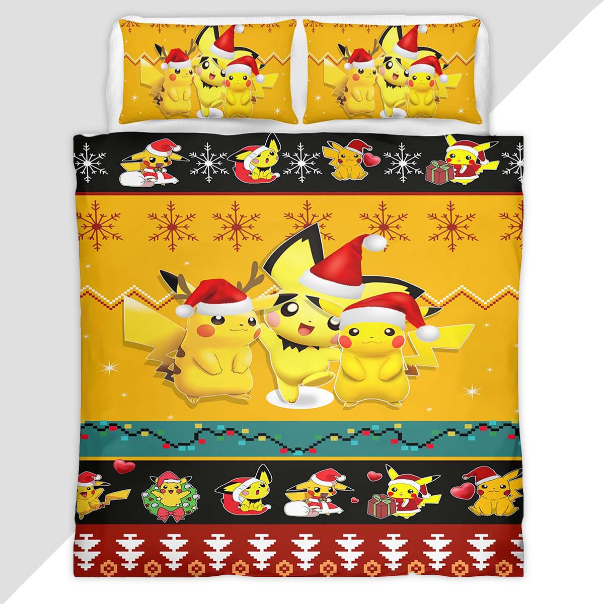 Pikachu Pokemon Merry Christmas Duvet Cover - Pokemon Bedding Set