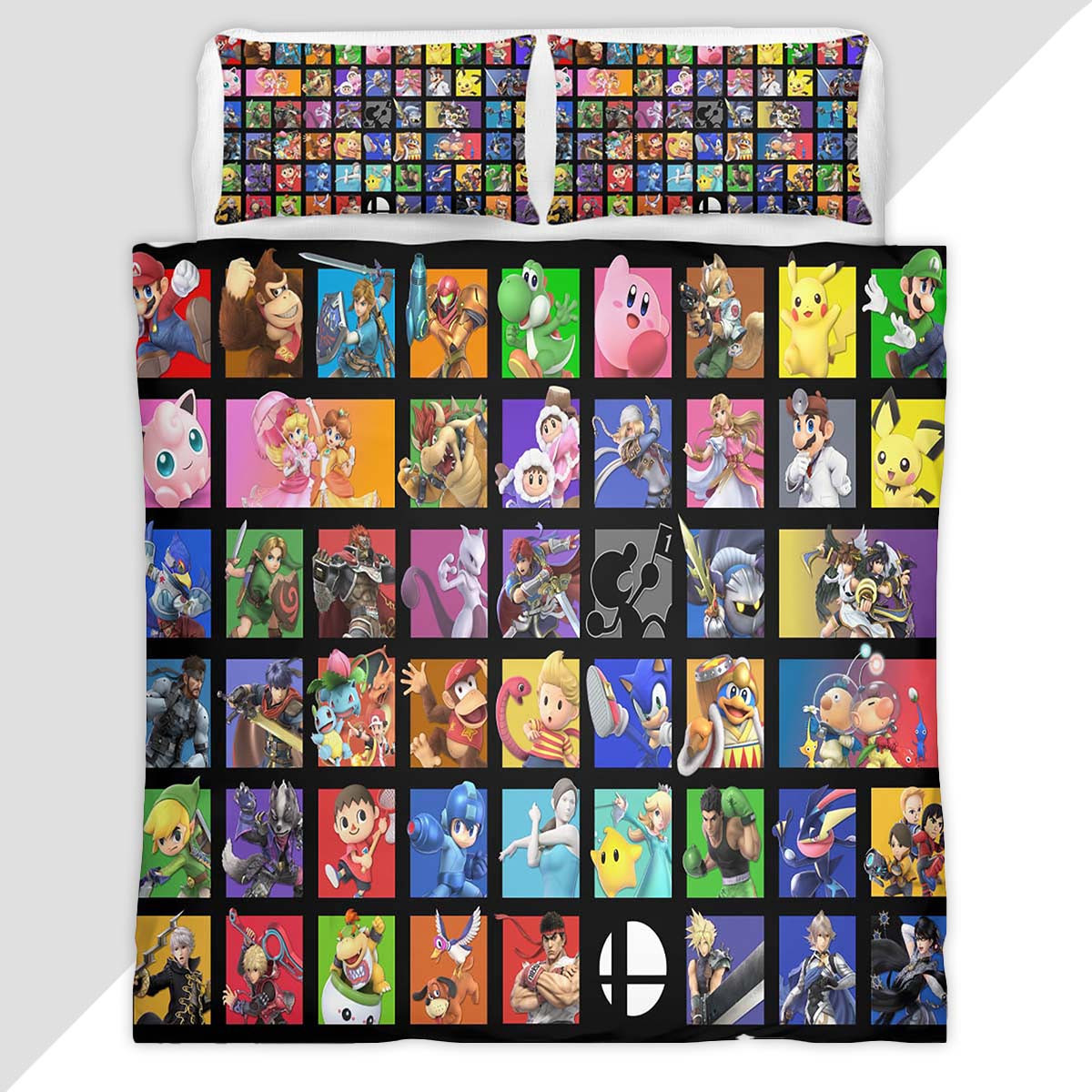 Pokemon Pikachu and All Characters in Nintendo Game Duvet Cover - Pokemon Bedding Set
