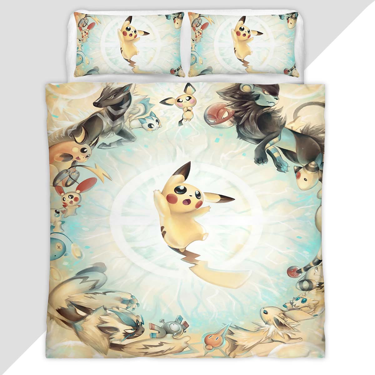 Pikachu And Eevee Evolutions Pokemon Duvet Cover - Pokemon Bedding Set