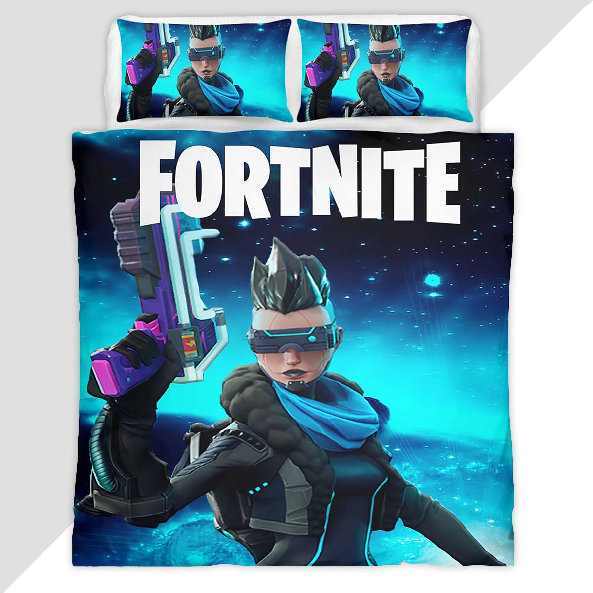Summit Seeker Evie Fortnite Chapter 3 Cyberpunk Duvet Cover - Fortnite Bedding Set