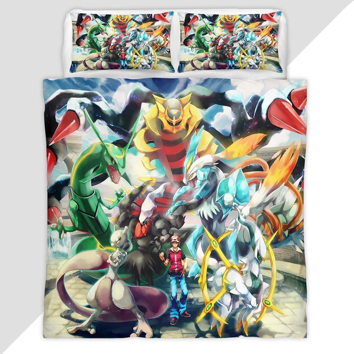 Pikachu Detective All Characters 2 Duvet Cover - Detective Pikachu Bedding Set