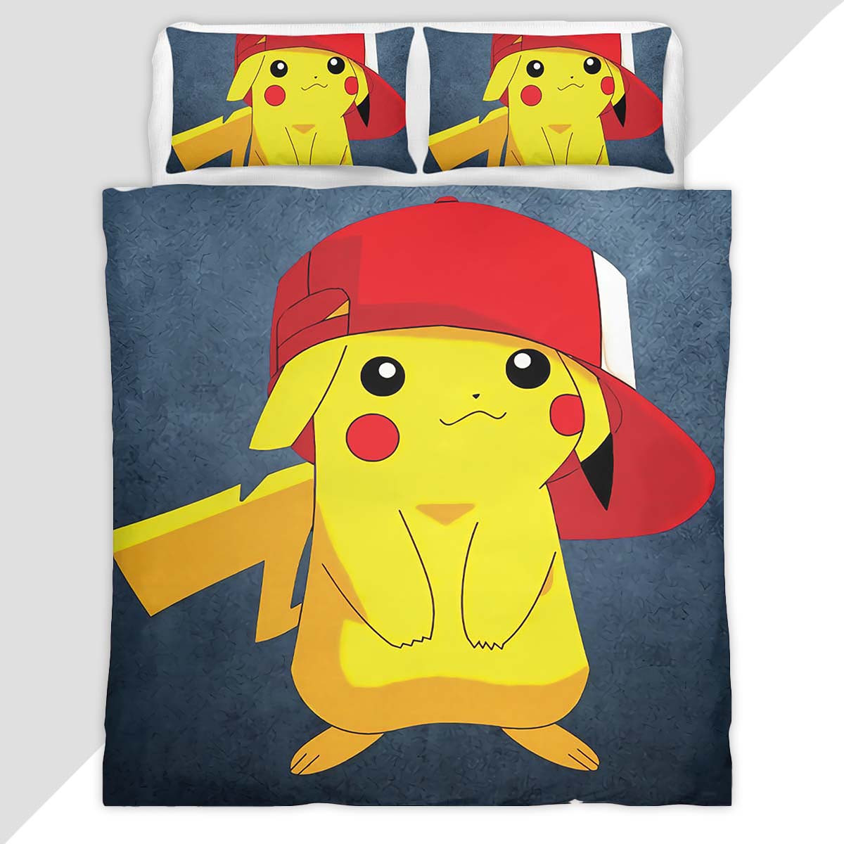 Pikachu with hat cute Duvet Cover - Pokemon Bedding Set