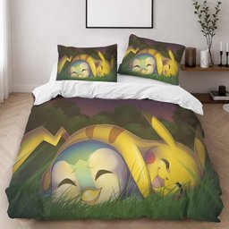 Pikachu And Pochama Pokemon Duvet Cover - Pokemon Bedding Set 2
