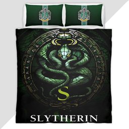 Slytherin House Harry Potter Green Logo 02 Duvet Cover - Harry Potter Bedding Set