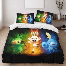 Scorbunny Grookey Sobble Pokemon 3 Duvet Cover - Pokemon Bedding Set 2