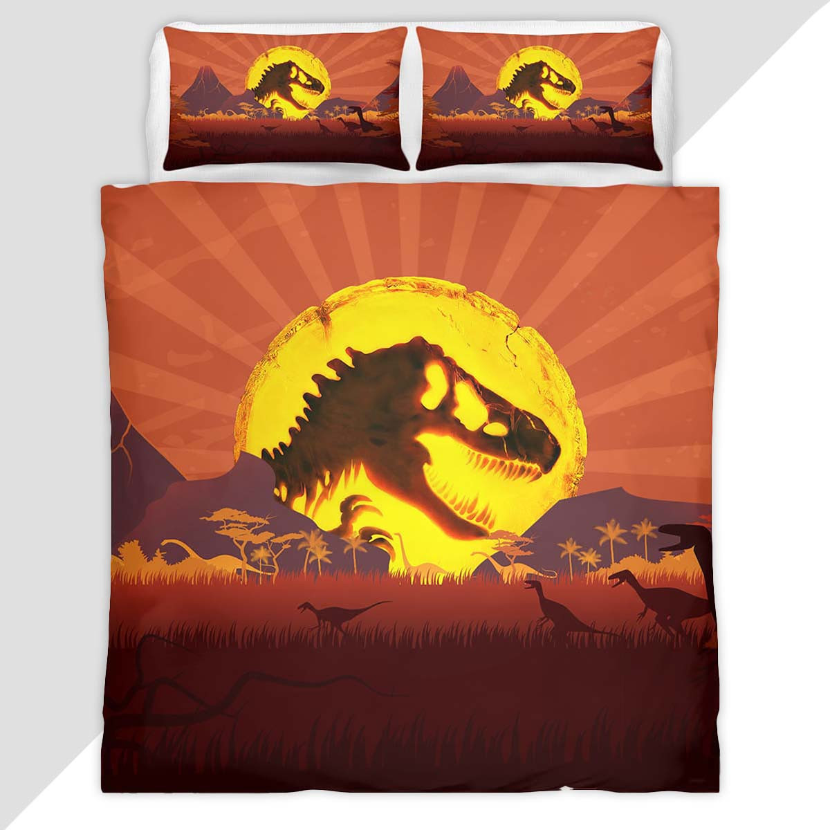 Majestic View Of Jurassic Park In Striking Duvet Cover - Jurassic Park Bedding Set