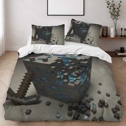 Minecraft Diamond Ore Duvet Cover - Minecraft Bedding Set 2