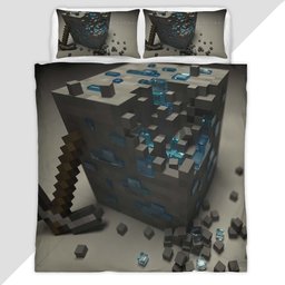 Minecraft Diamond Ore Duvet Cover - Minecraft Bedding Set