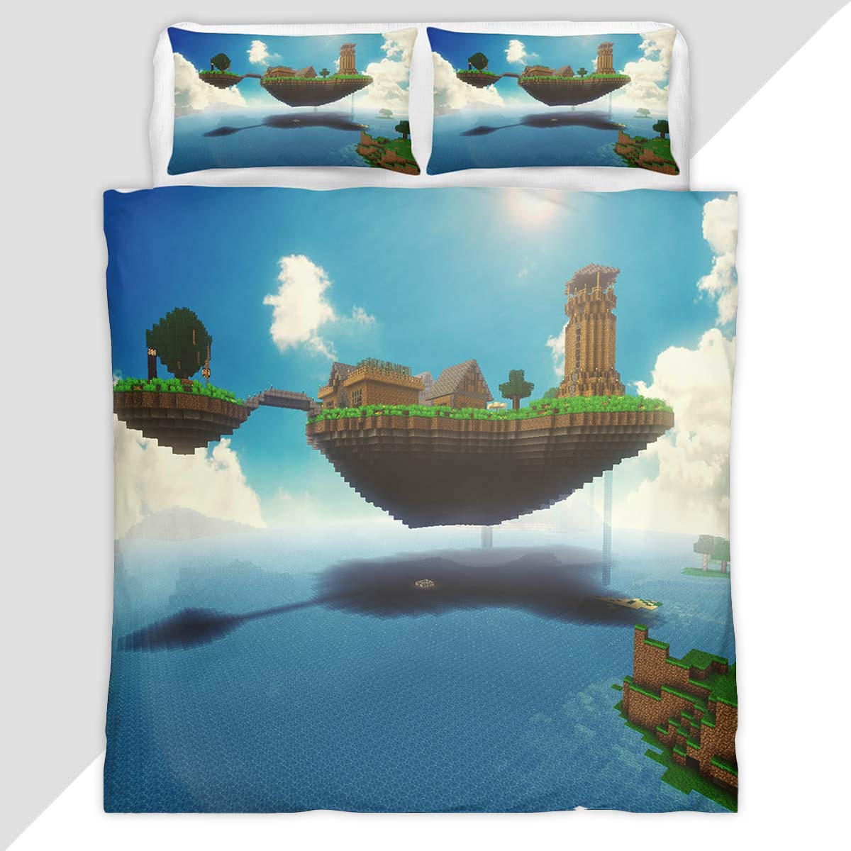 Minecraft The End Biome End Islands Mod The Aether Duvet Cover - Minecraft Bedding Set