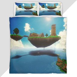 Minecraft The End Biome End Islands Mod The Aether Duvet Cover - Minecraft Bedding Set