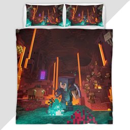 Minecraft Nether corruption biome Pigmen Netherrack Duvet Cover - Minecraft Bedding Set