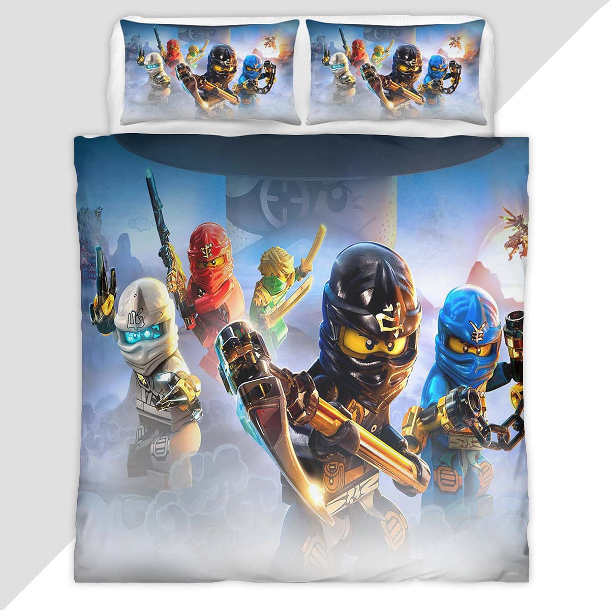 Ninjago All Characters Fight 1008 Duvet Cover - Ninjago Bedding Set