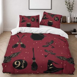 Magical Things Harry Potter Symbols Nimbus 2000 Sorting Hat Duvet Cover - Harry Potter Bedding Set 2