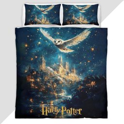 Harry Potter Owl and Hogwart School Duvet Cover - Harry Potter Bedding Set