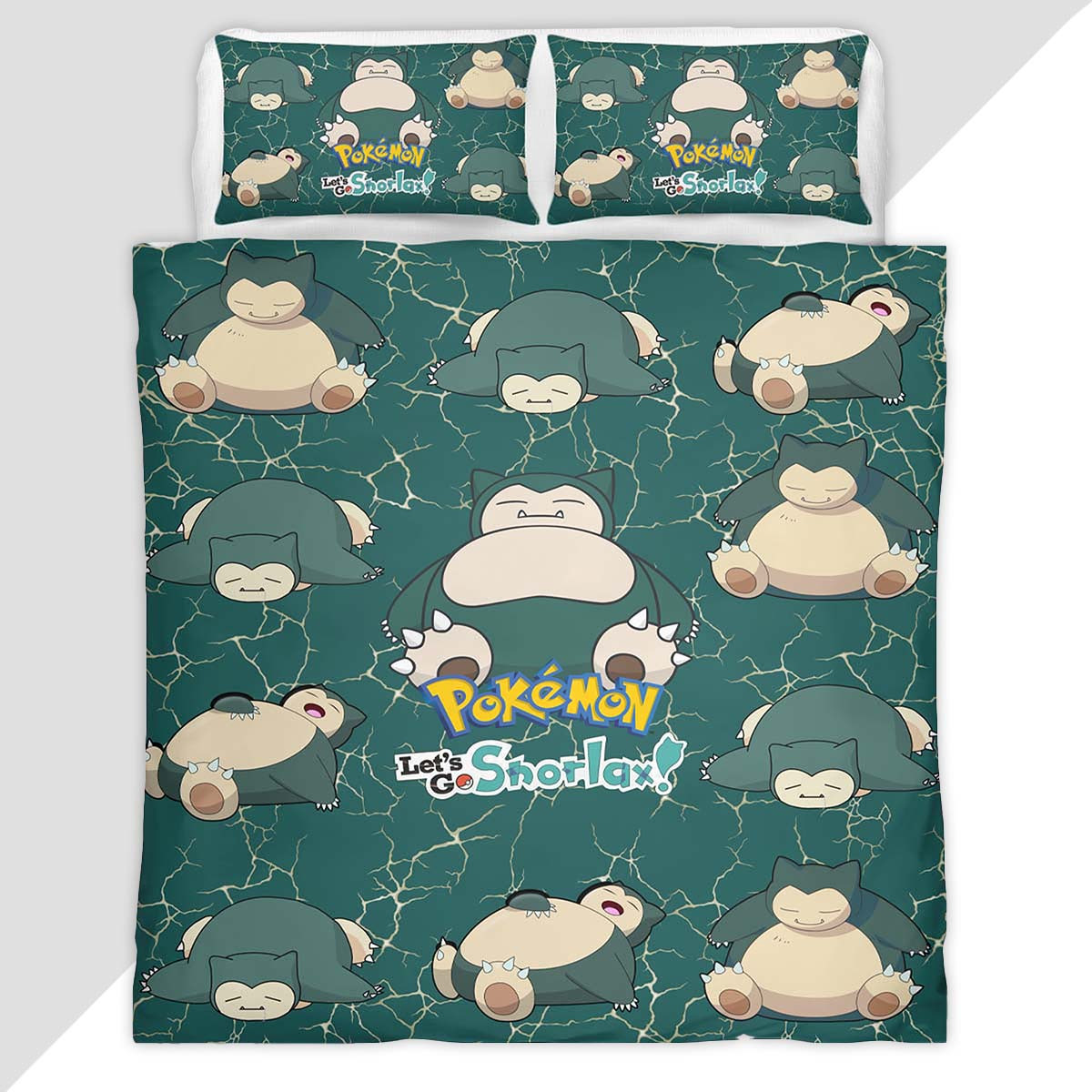 Lets go Snorlax Pokemon Duvet Cover - Pokemon Bedding Set