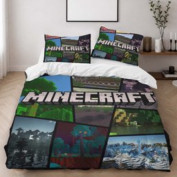 Minecraft Biome Plains Tundra Nether Duvet Cover - Minecraft Bedding Set 2