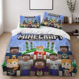 Minecraft All Characters allies in the game Duvet Cover - Minecraft Bedding Set 2