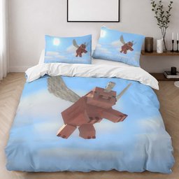 Minecraft When pigs fly Duvet Cover - Minecraft Bedding Set 2